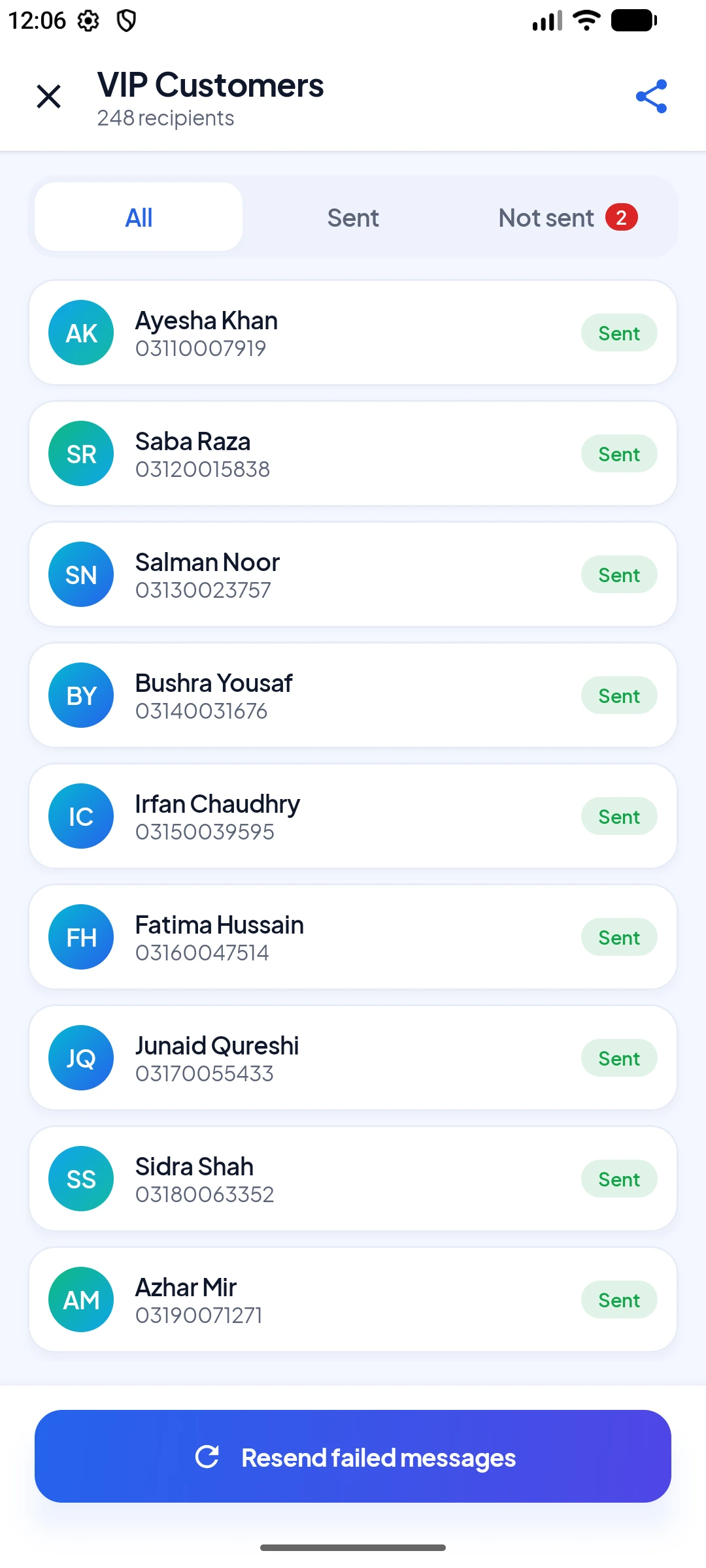 Live results