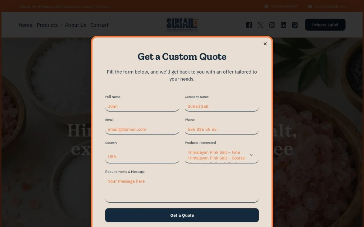 Suhail Salt website