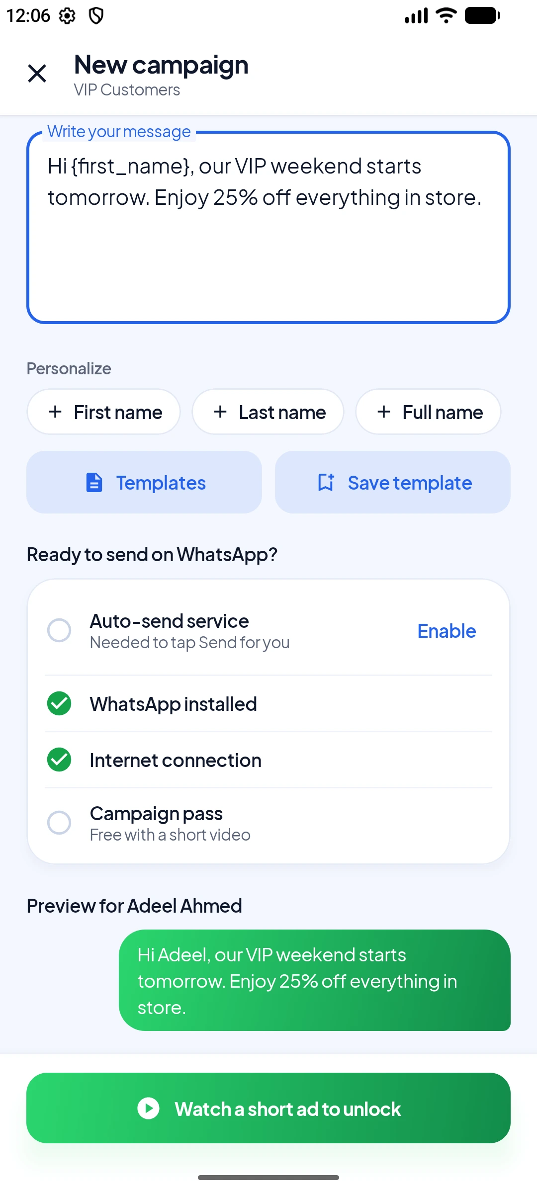 WhatsApp campaigns