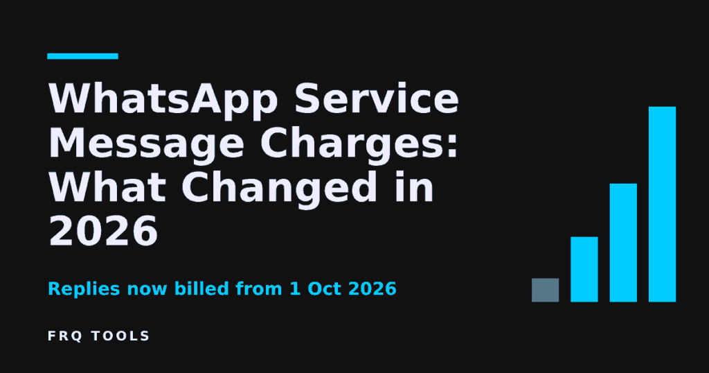 WhatsApp Service Message Charges: What Changed in 2026, FRQ TOOLS featured image