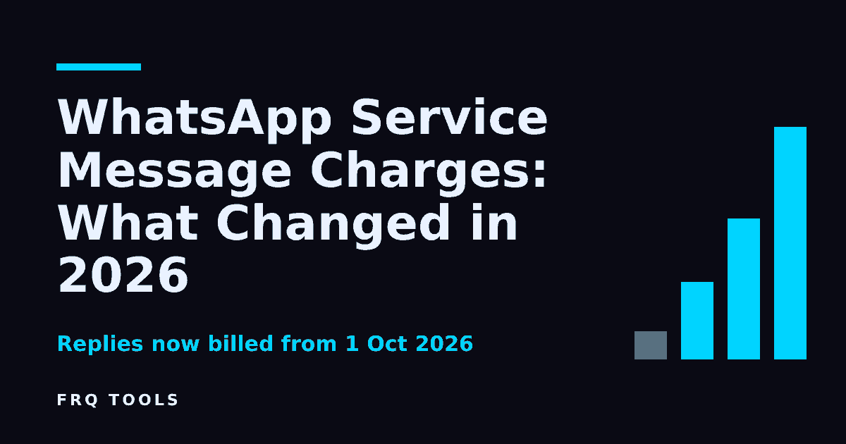 WhatsApp Service Message Charges: What Changed in 2026, FRQ TOOLS featured image
